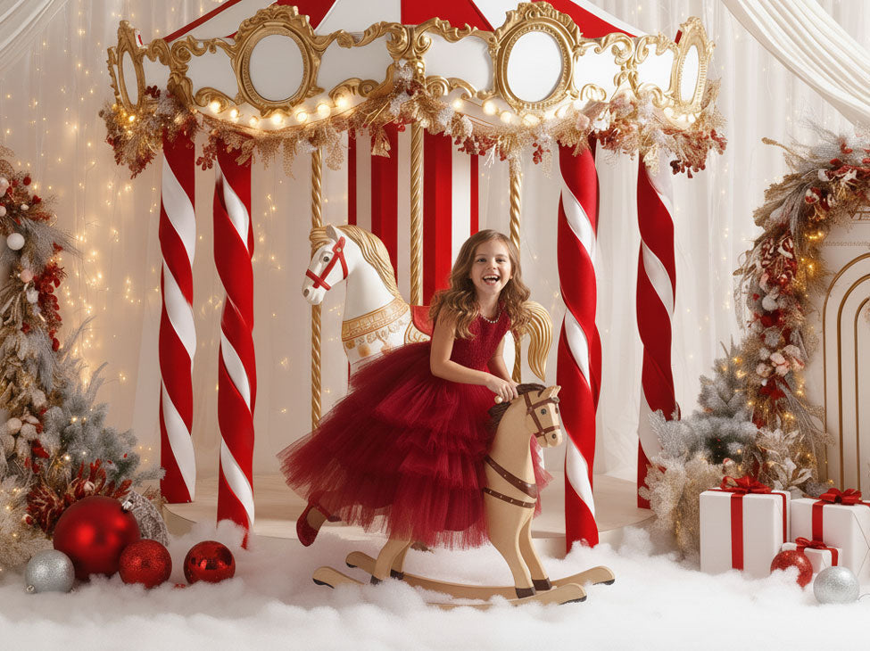 Kate Rouge Perle Col rond Bouffant Robe pour Enfants - Kate Backdrop FR