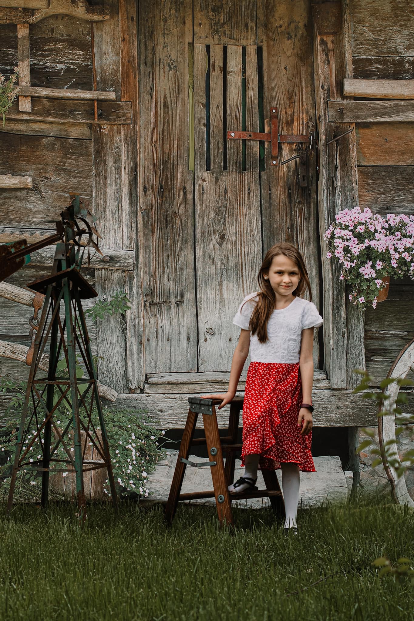 Kate Extérieur Vieux Grange en bois Printemps Toile de fond pour la photographie - Kate Backdrop FR