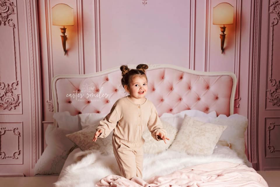 Kate Boudoir Rose Tête de lit Mur Vintage Toile de fond conçue par Chain Photographie - Kate Backdrop FR