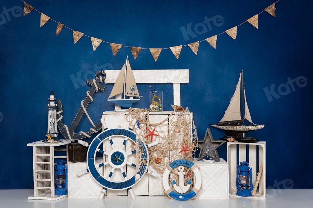 Kate Été Marin Voile Bleu Enfant Toile de fond conçue par Emetselch - Kate Backdrop FR