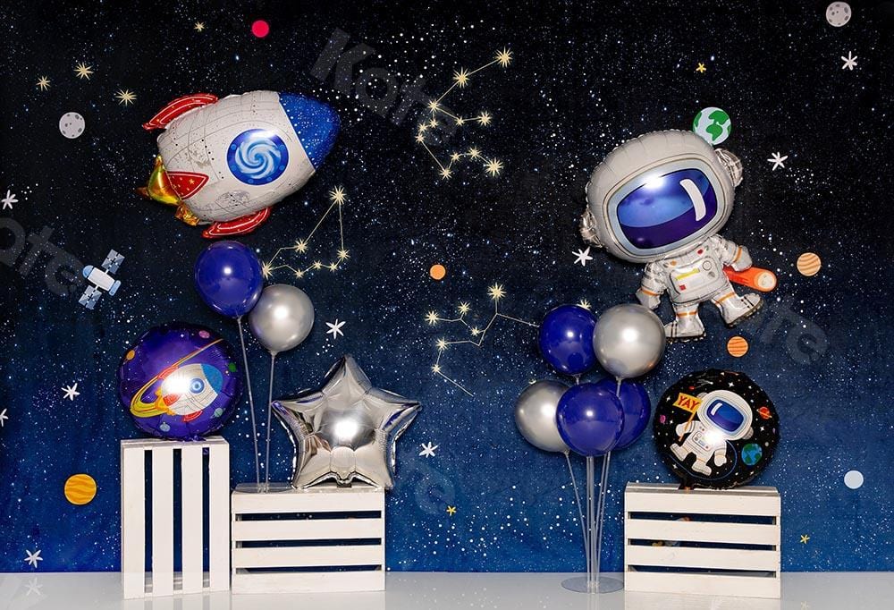 Kate Astronaute Univers Cake Smash Toile de fond conçu par Emetselch - Kate Backdrop FR