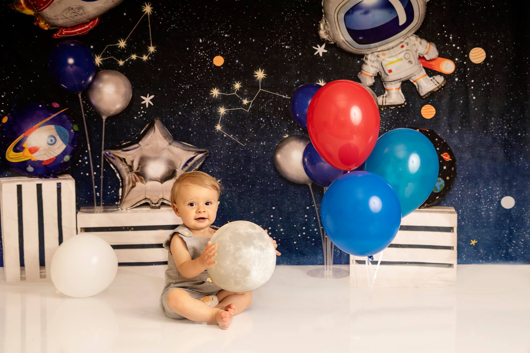 Kate Astronaute Univers Cake Smash Toile de fond conçu par Emetselch - Kate Backdrop FR