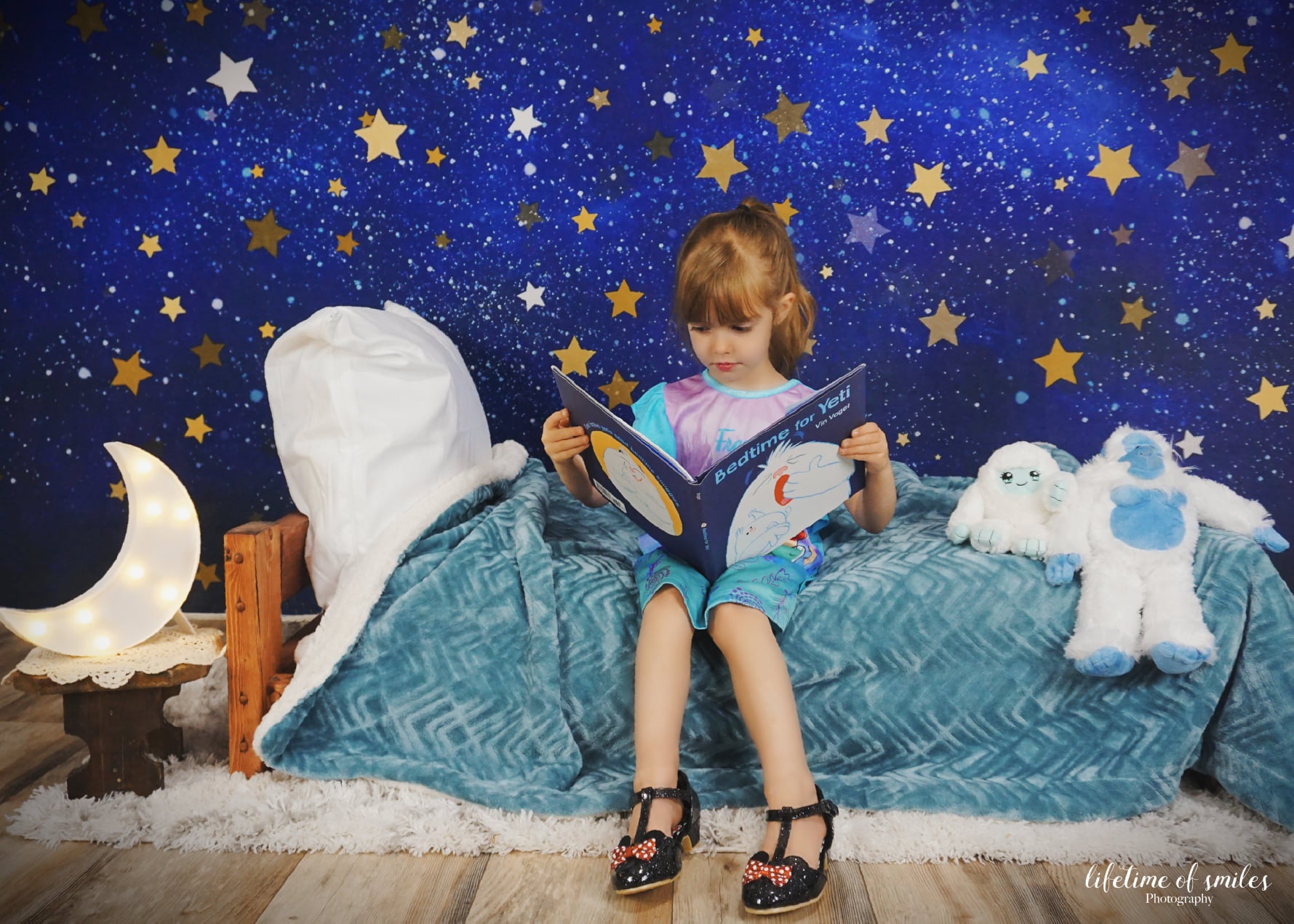 Kate Étoiles Nuit Ciel bleu Enfant Toile de fond conçue par Chain Photographie - Kate Backdrop FR