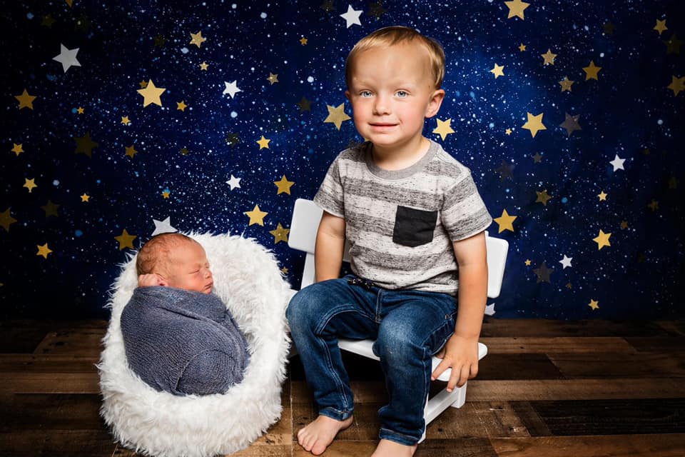 Kate Étoiles Nuit Ciel bleu Enfant Toile de fond conçue par Chain Photographie - Kate Backdrop FR