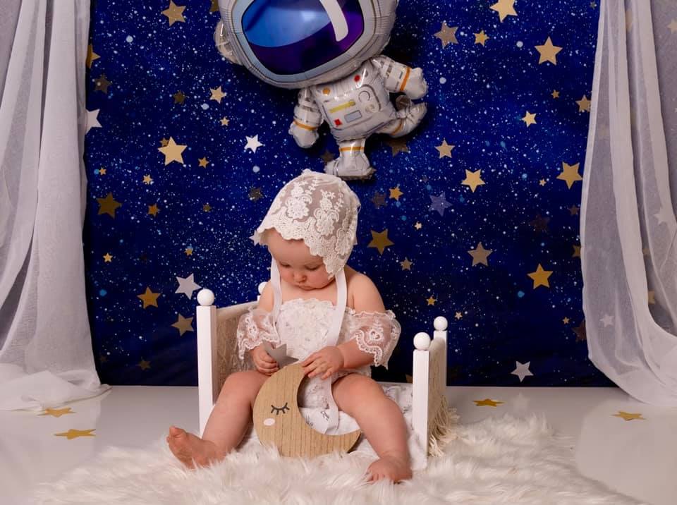 Kate Étoiles Nuit Ciel bleu Enfant Toile de fond conçue par Chain Photographie - Kate Backdrop FR