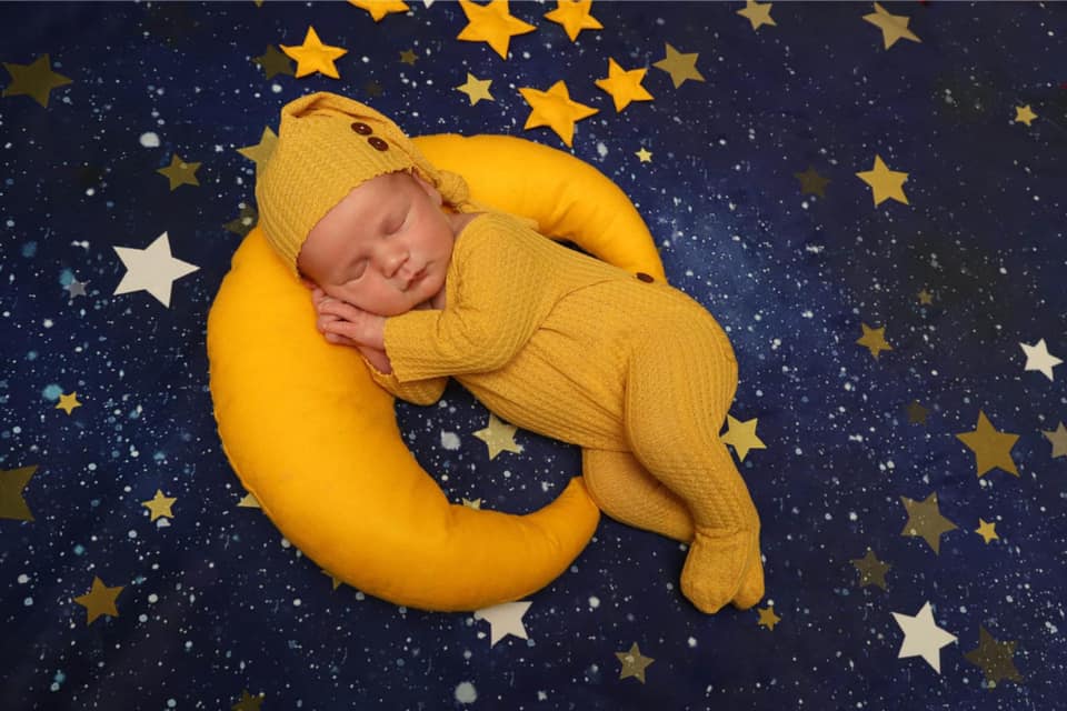 Kate Étoiles Nuit Ciel bleu Enfant Toile de fond conçue par Chain Photographie - Kate Backdrop FR