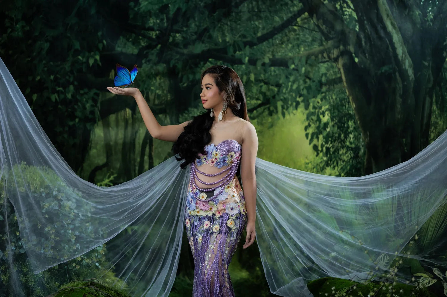 Kate Vert Forêt Fantastique Brumeux Toile de fond pour la photographie - Kate Backdrop FR