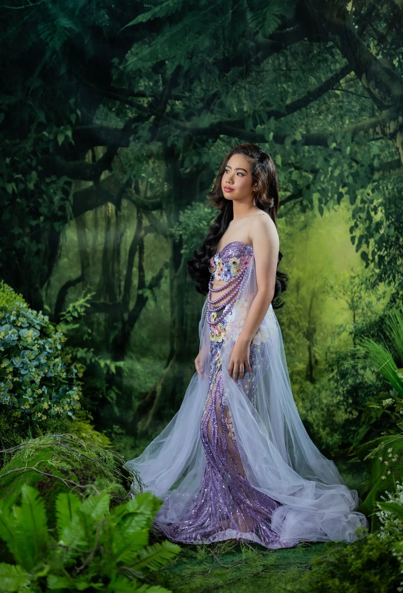 Kate Vert Forêt Fantastique Brumeux Toile de fond pour la photographie - Kate Backdrop FR