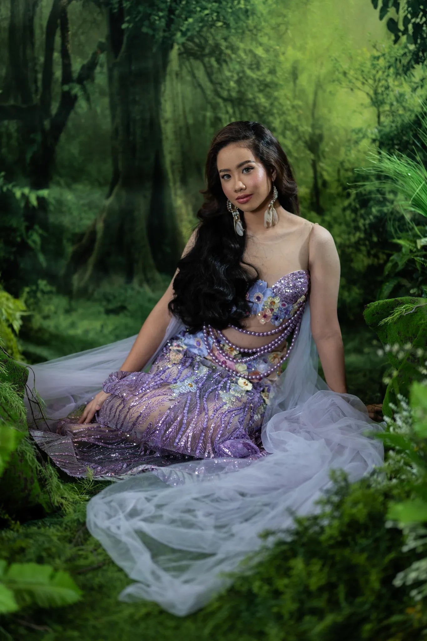 Kate Vert Forêt Fantastique Brumeux Toile de fond pour la photographie - Kate Backdrop FR