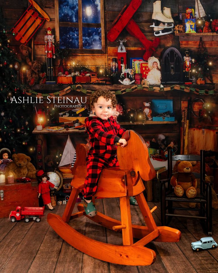 Kate Atelier du père Noël Arbre Toile de fond conçu par Arica Kirby - Kate Backdrop FR