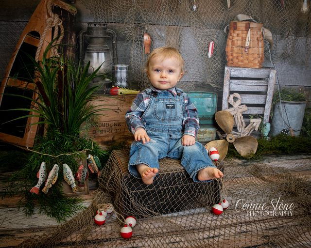 Kate Enfants 1er Anniversaire Pêcher Toile de fond conçue par Arica Kirby - Kate Backdrop FR