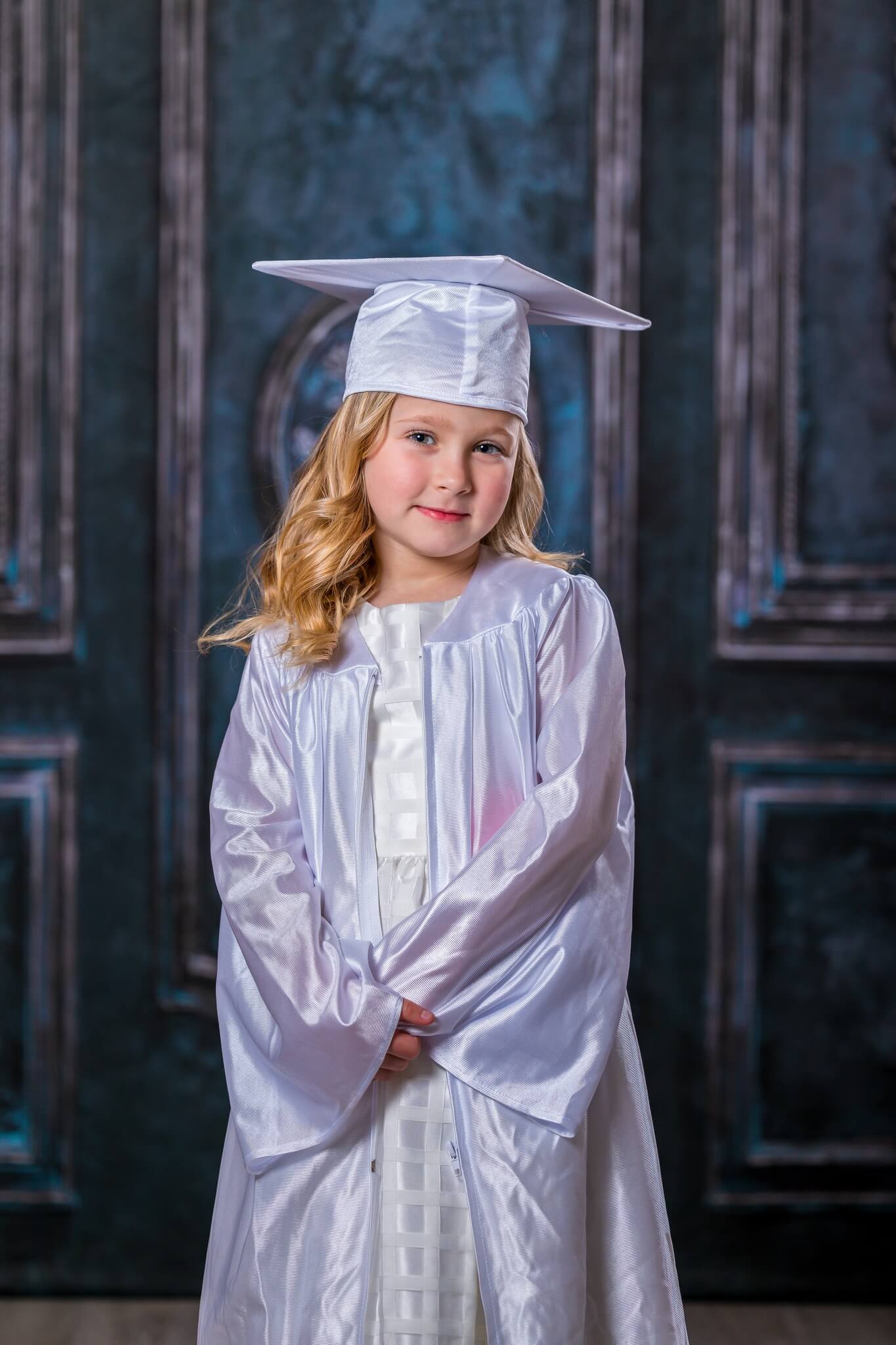 Kate Rétro Bleu Mur Porte Mariage Toile de fond pour la photographie - Kate Backdrop FR