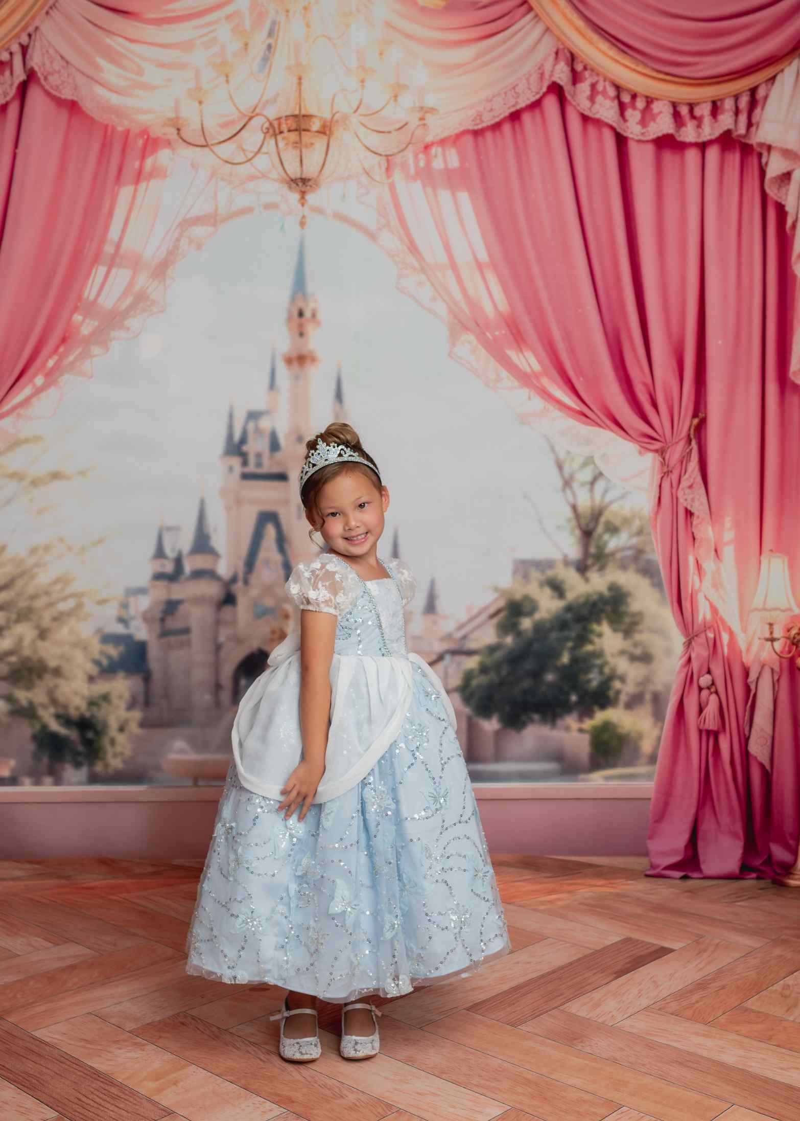 Kate Château Rose Rideaux Fenêtre Princesse Toile de fond conçue par Emetselch - Kate Backdrop FR