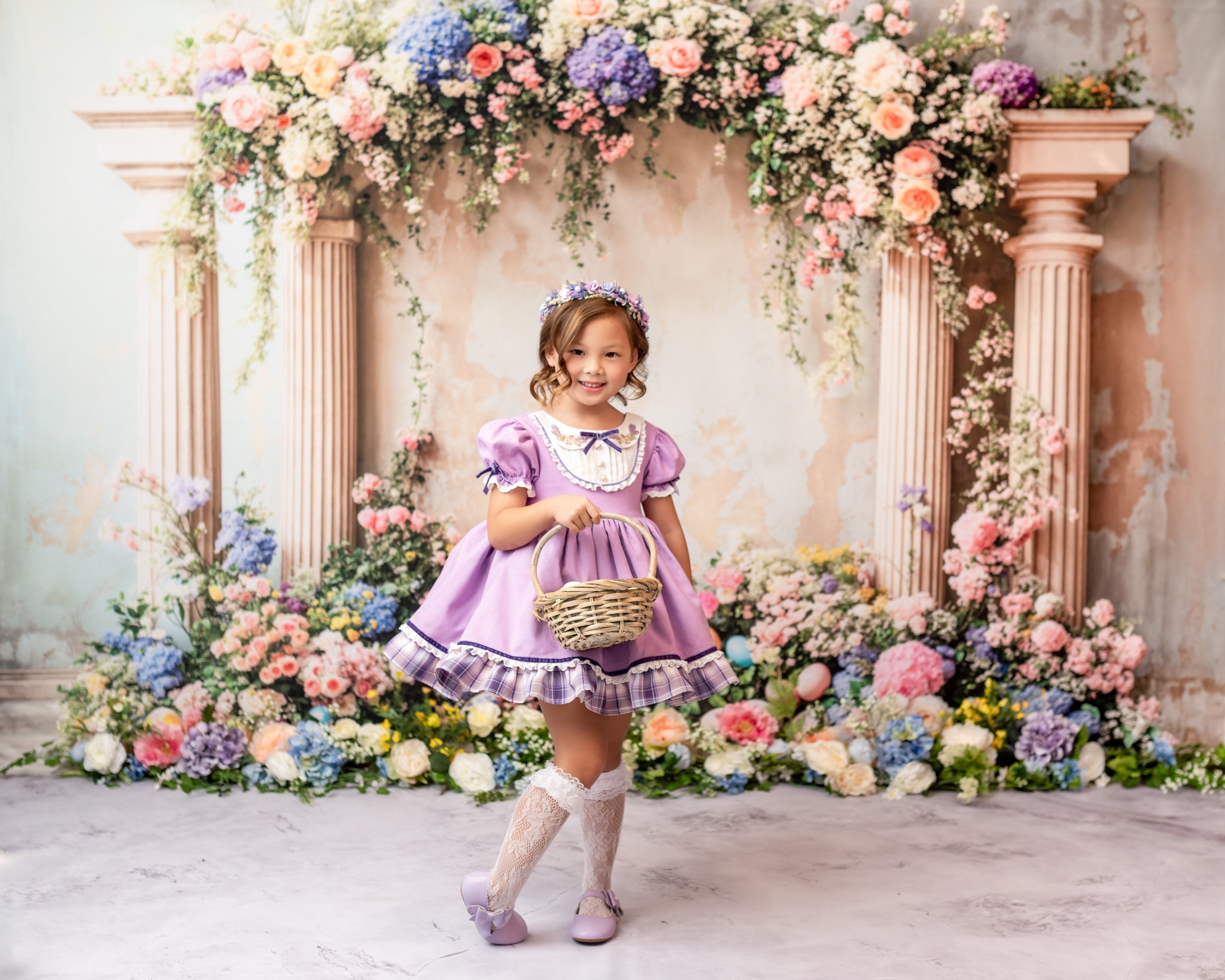 Kate Pâques Coloré Fleur Œufs Rétro Toile de fond conçue par Emetselch - Kate Backdrop FR