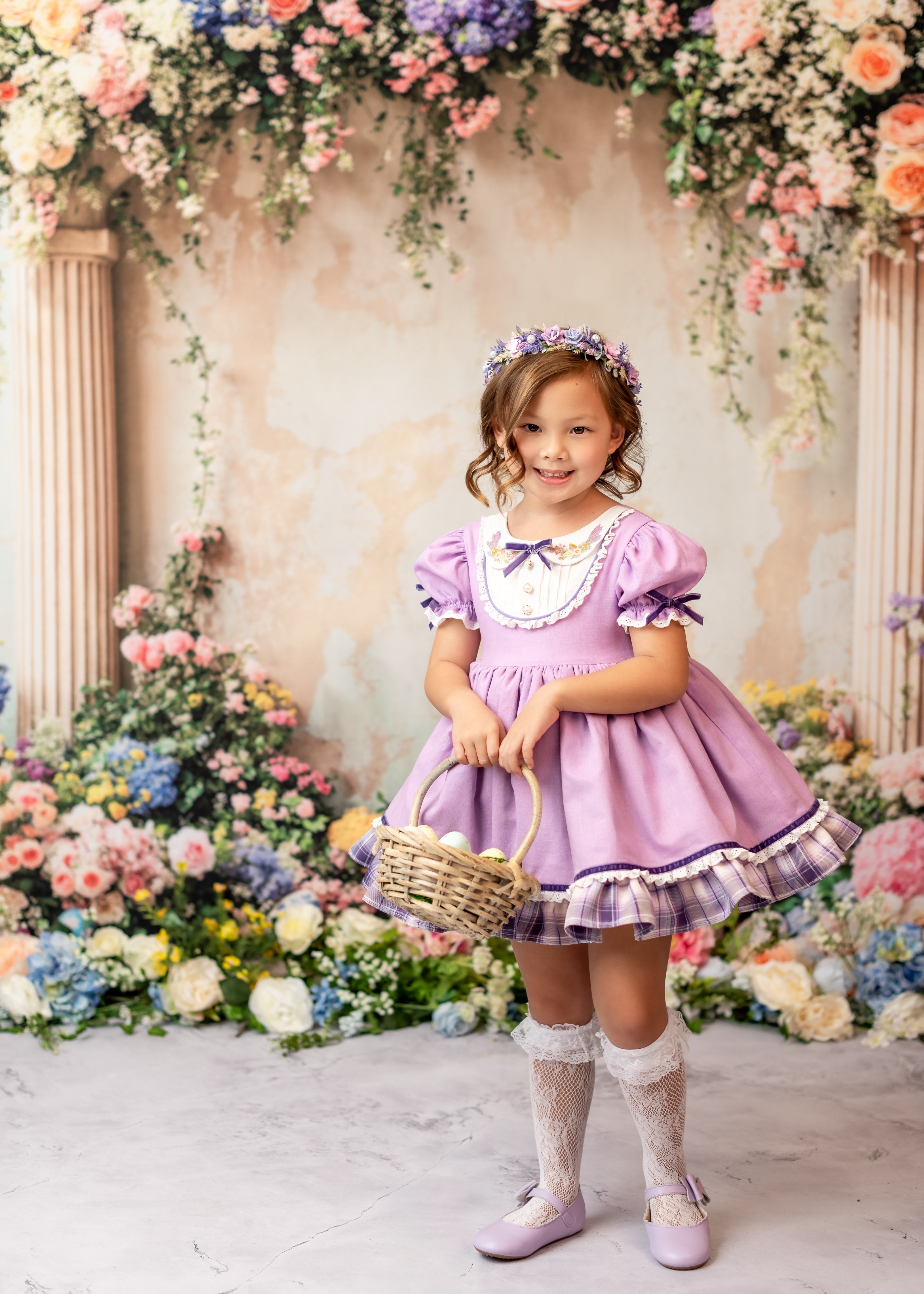 Kate Pâques Coloré Fleur Œufs Rétro Toile de fond conçue par Emetselch - Kate Backdrop FR