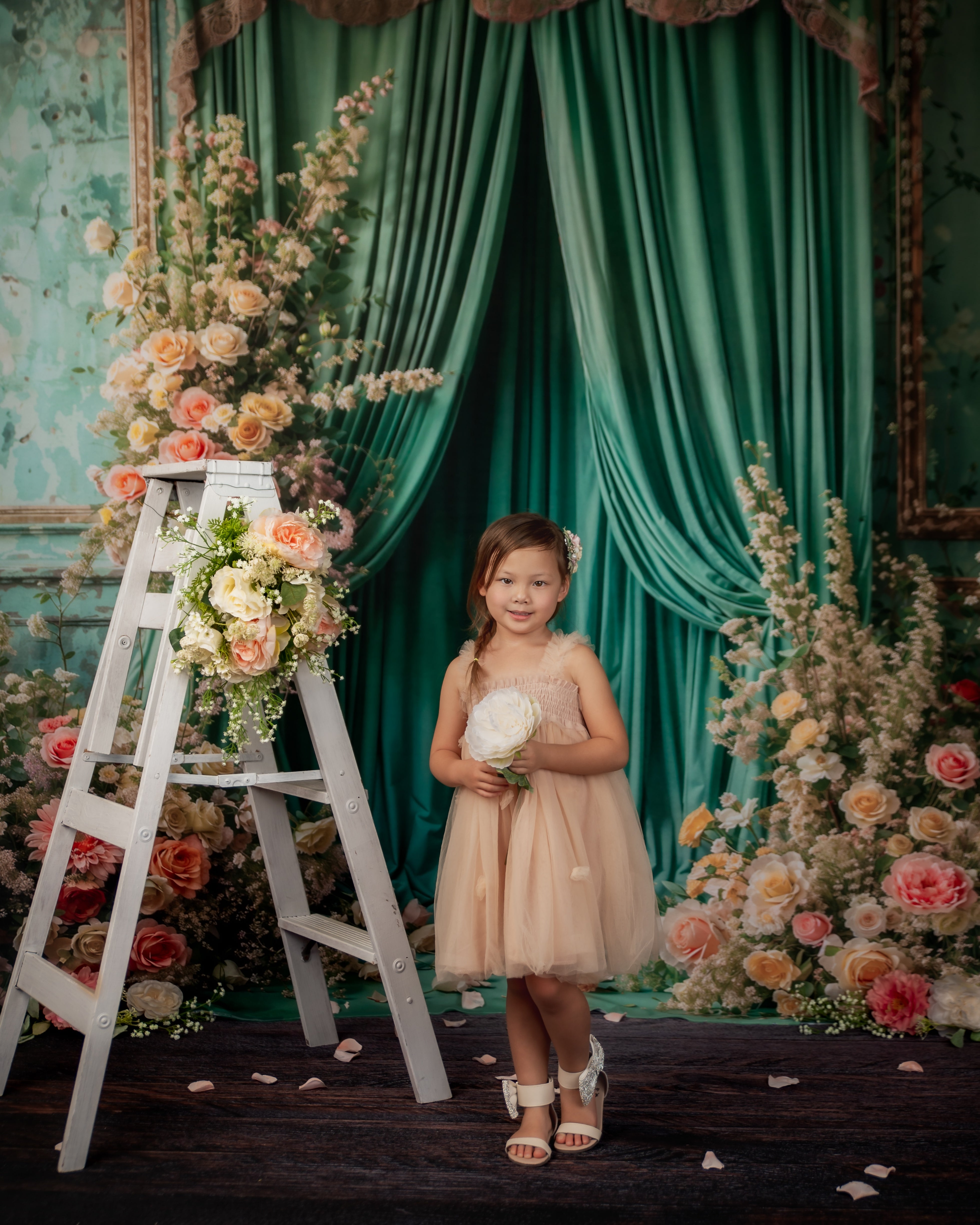 Kate Printemps Fleurs Vert Rideau Mur Toile de fond conçue par Emetselch - Kate Backdrop FR