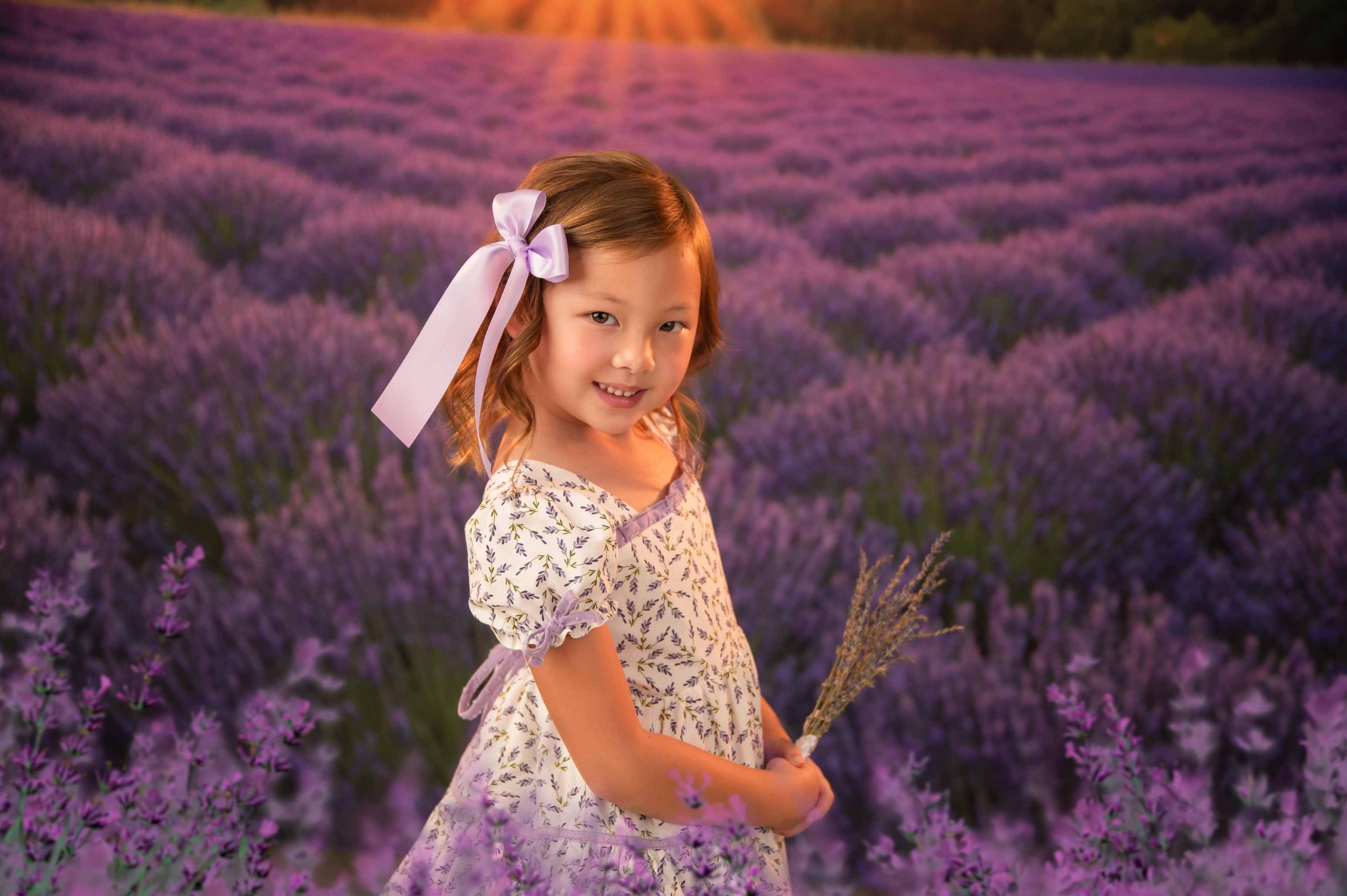 Kate Champ de Lavande Lever de soleil Toile de fond conçue par Mini MakeBelieve - Kate Backdrop FR