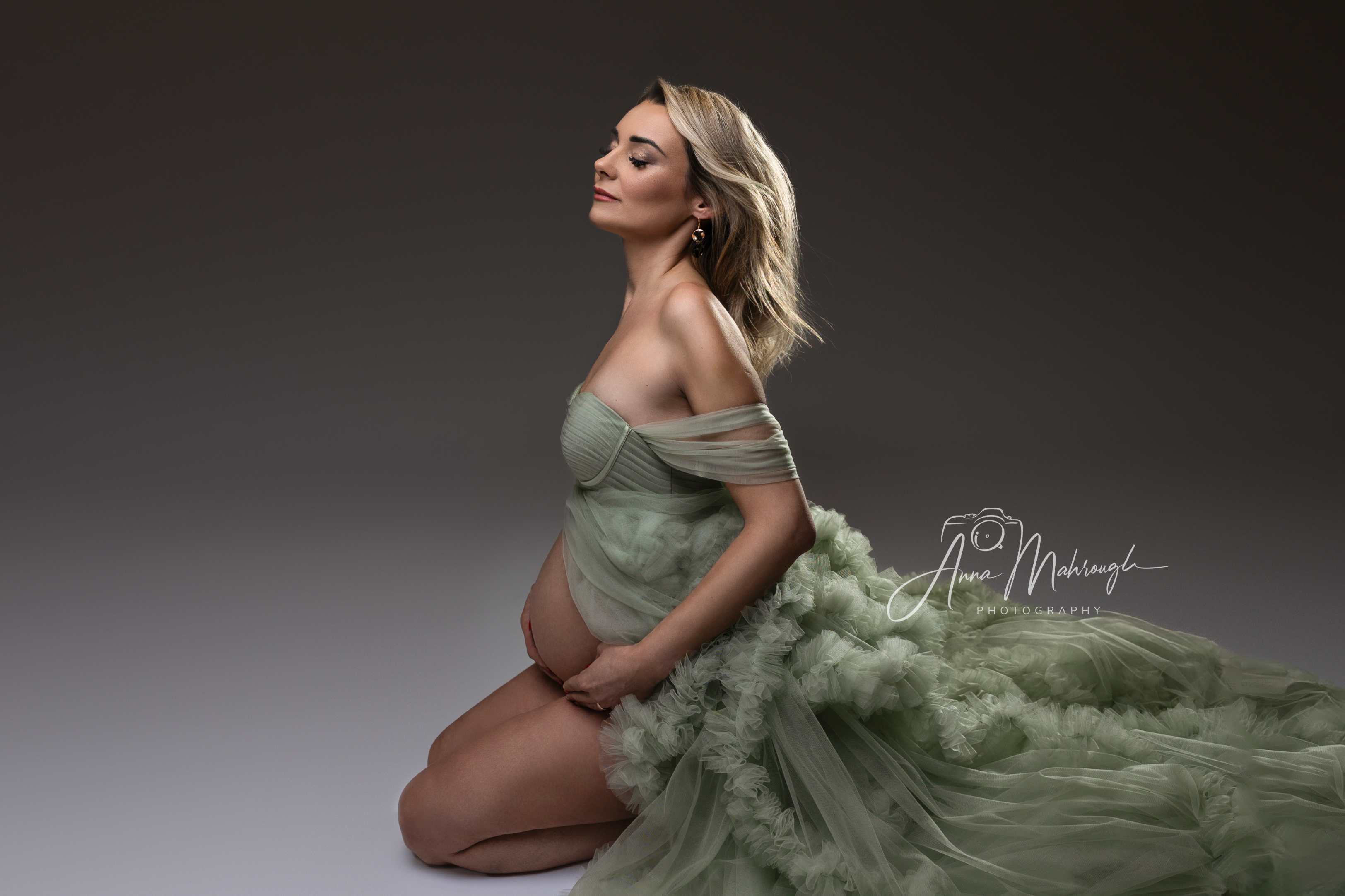 Kate Asymétrique Longue Maille Robe de Grossesse pour Séance Photo - Kate Backdrop FR