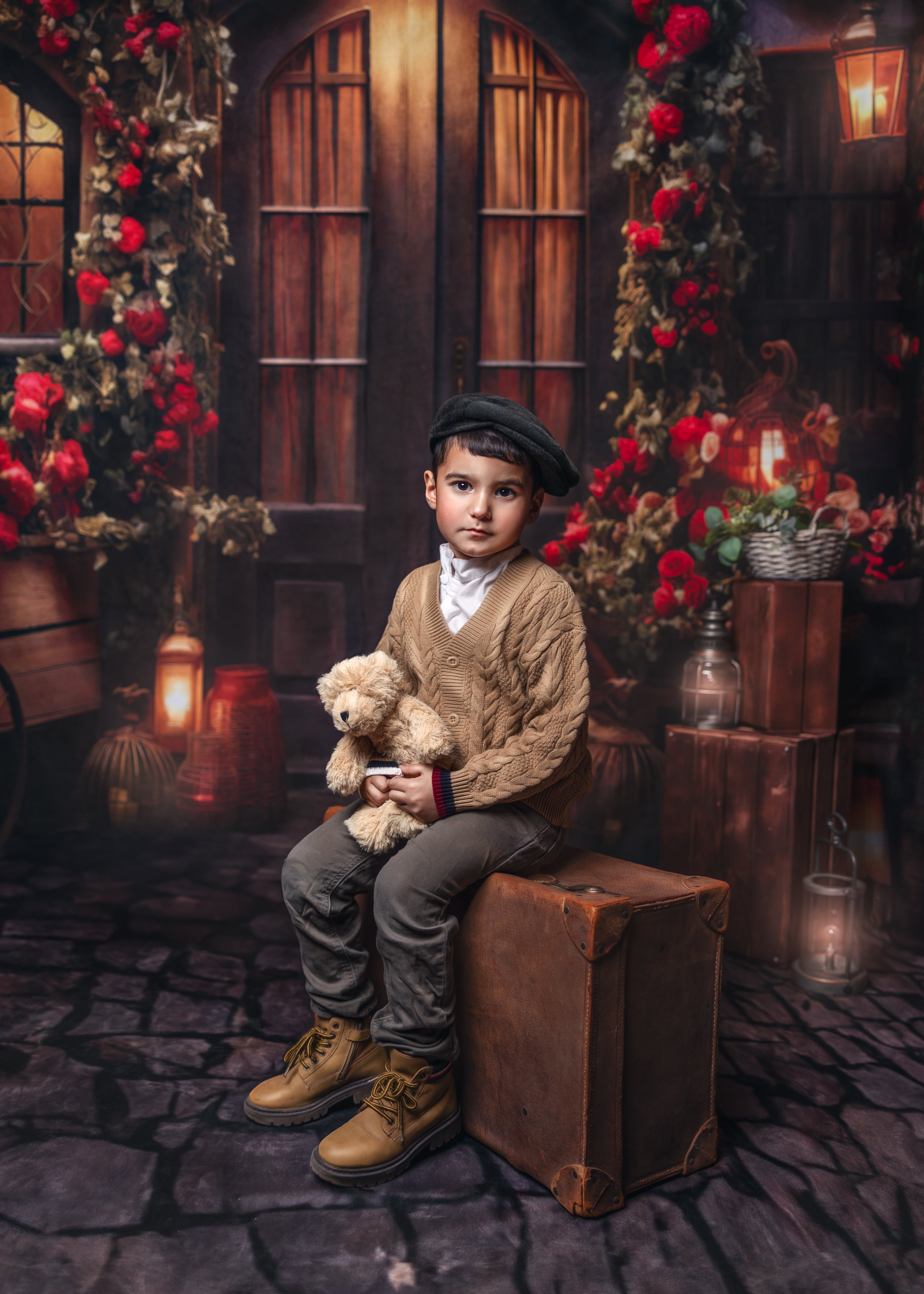 Kate Saint Valentin Magasin de roses Nuit Toile de fond conçue par Emetselch - Kate Backdrop FR