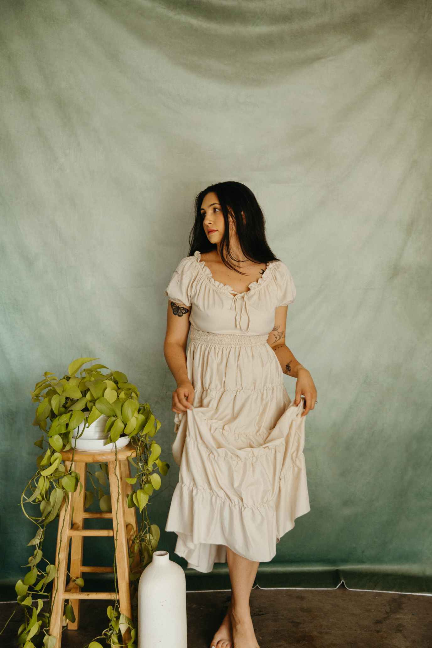 Kate Abstrait Texture Vert Olive Foncé Froid Toile de fond pour la photographie - Kate Backdrop FR