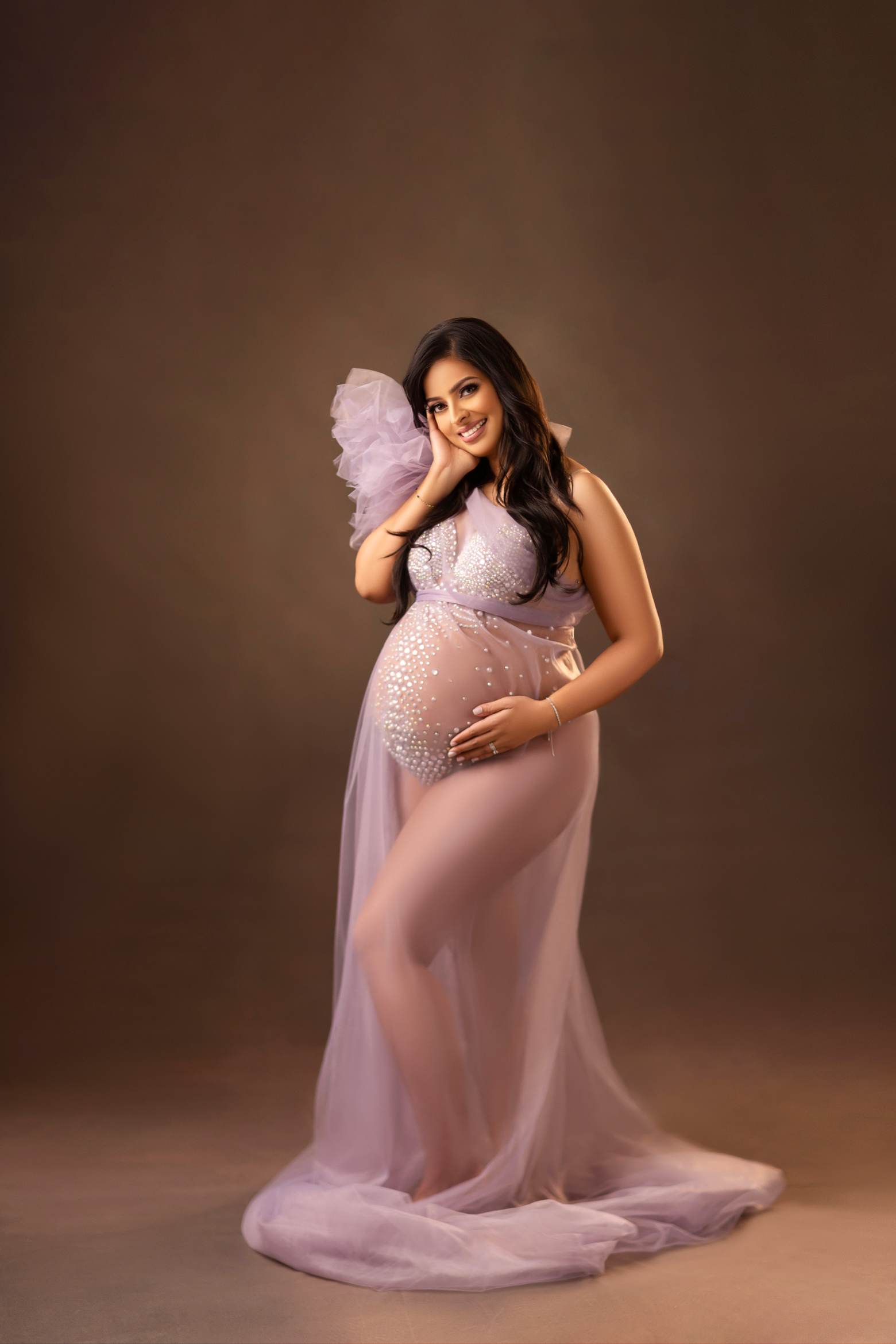 Kate Sweep Mur-à-Sol Abstrait Marron clair Portrait Toile de fond pour la photographie - Kate Backdrop FR