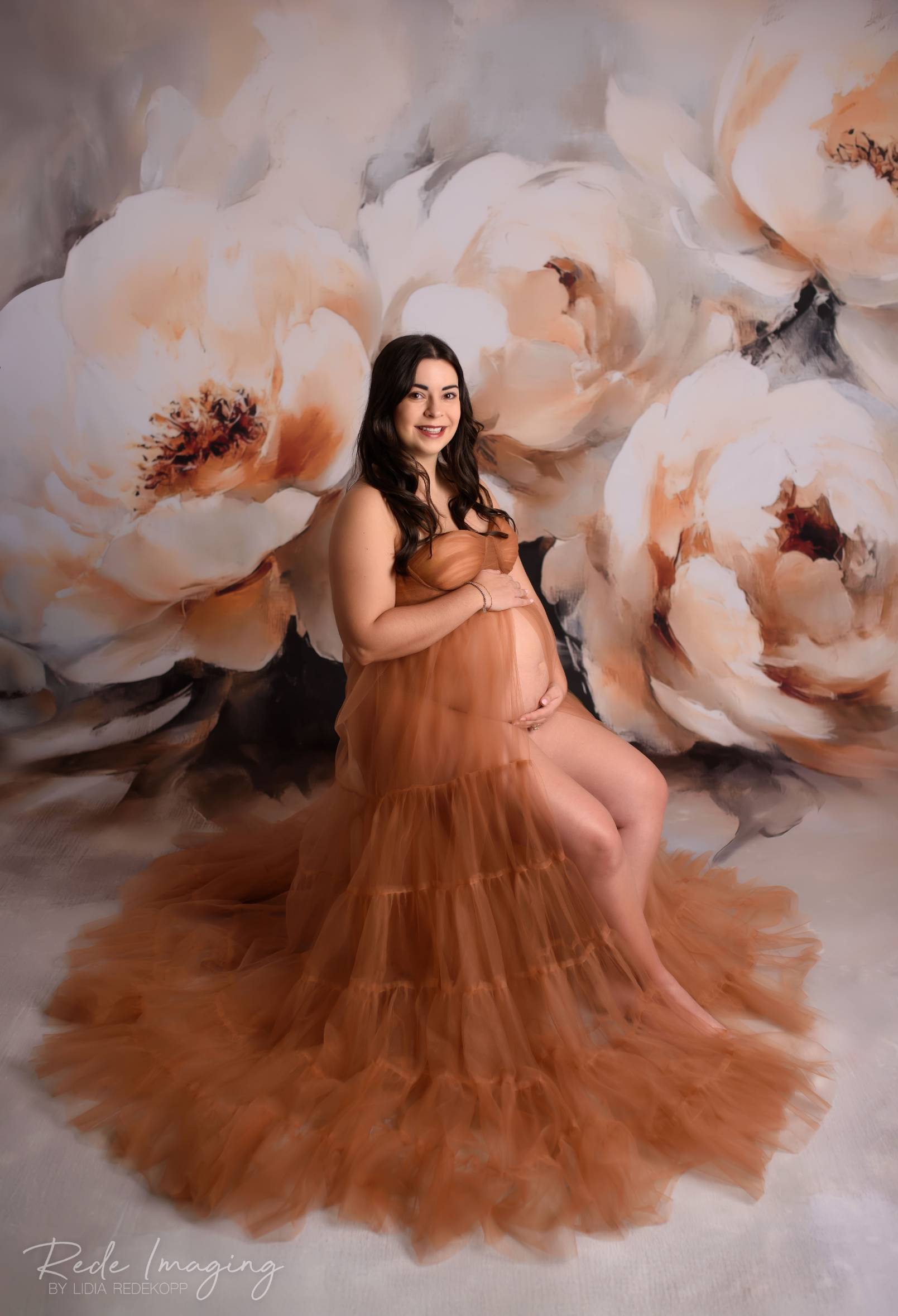 Kate Sweep Mur-à-Sol Beaux-arts Vintage Fleurs Toile de fond conçue par Lidia Redekopp - Kate Backdrop FR