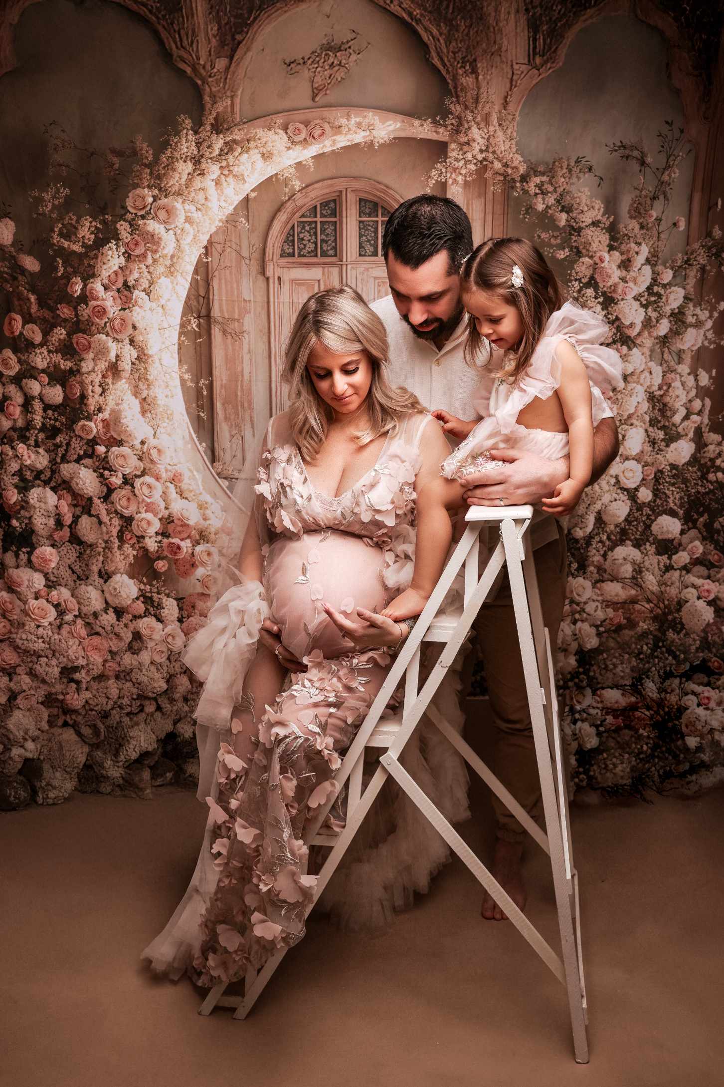 Kate Fête des mères Lune Fleurs Mariage Toile de fond en Laine conçue par Emetselch - Kate Backdrop FR