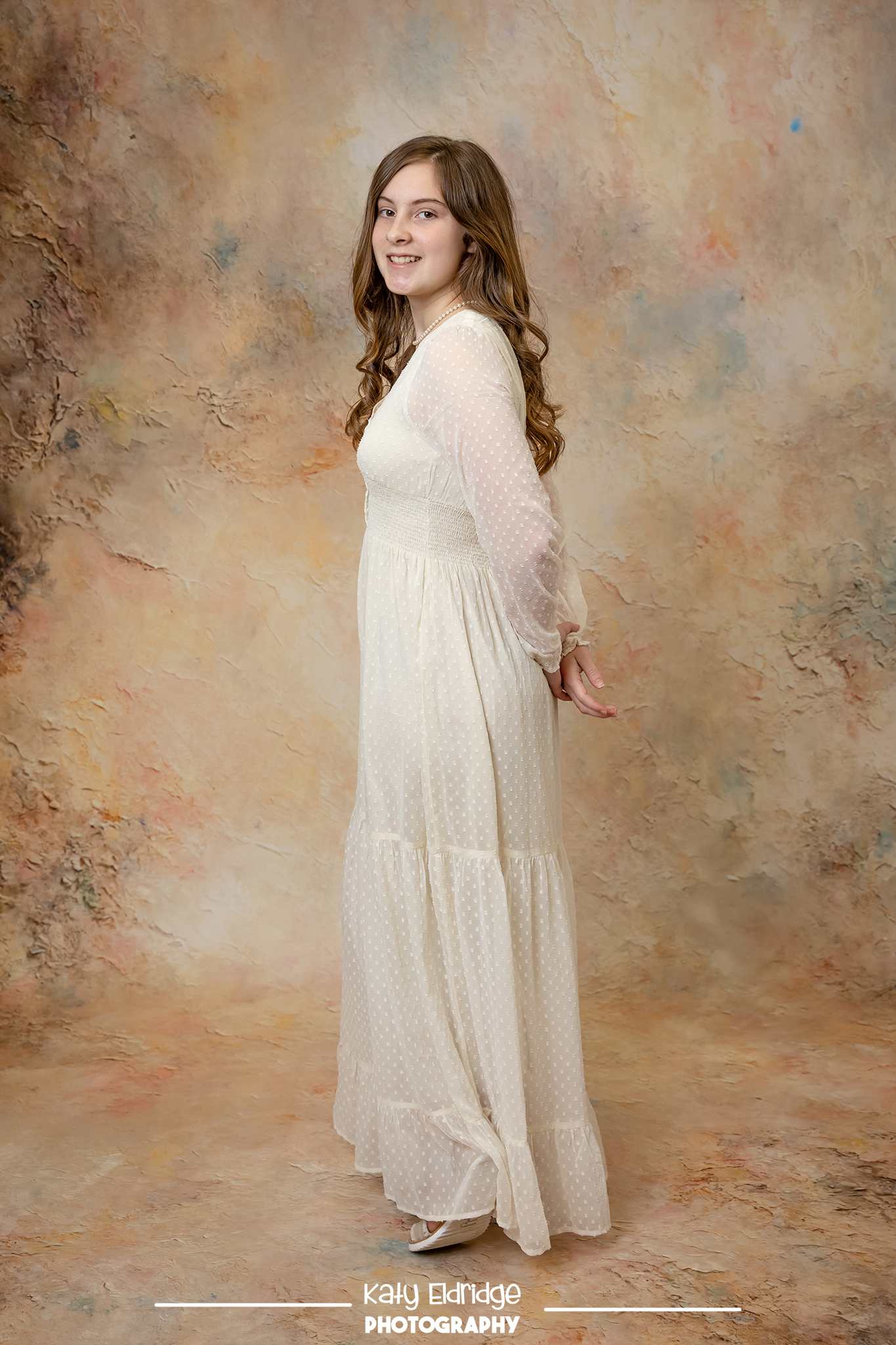 Kate Sweep Mur-à-Sol Abstrait Vintage Marron clair Toile de fond conçue par Emetselch - Kate Backdrop FR