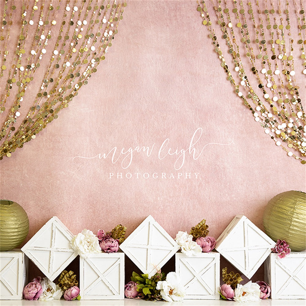 Kate Rideau Paillettes Anniversaire Toile de fond conçue par Megan Leigh - Kate Backdrop FR