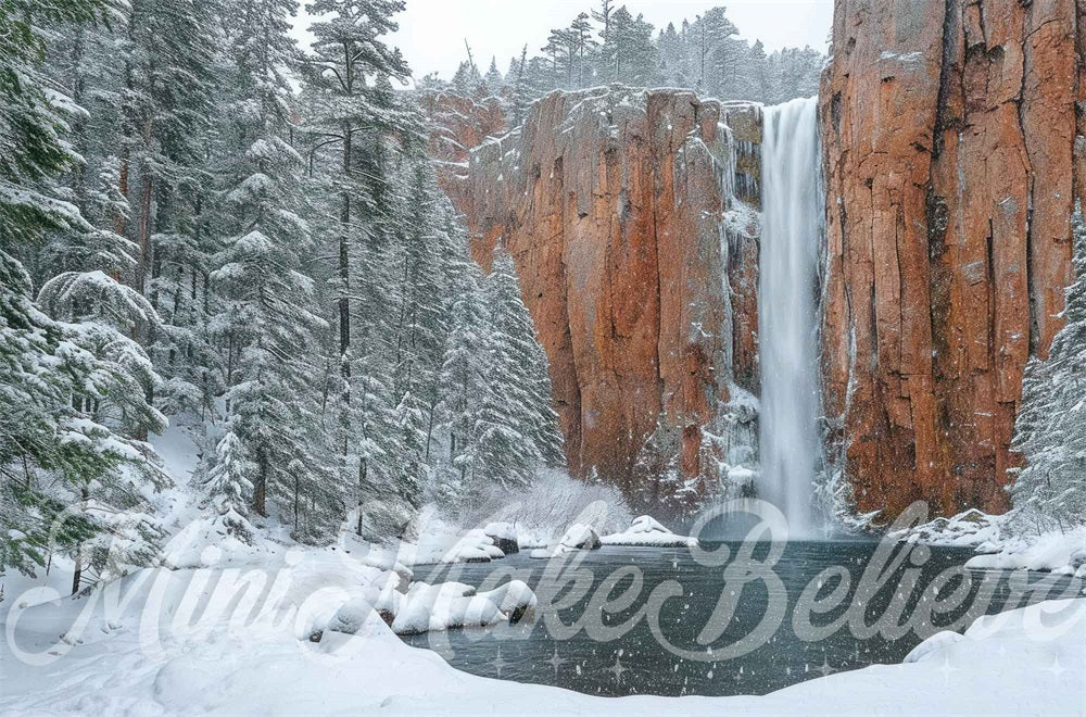 Kate Congelé Chute d'eau Arbres Toile de fond conçue par Mini MakeBelieve - Kate Backdrop FR