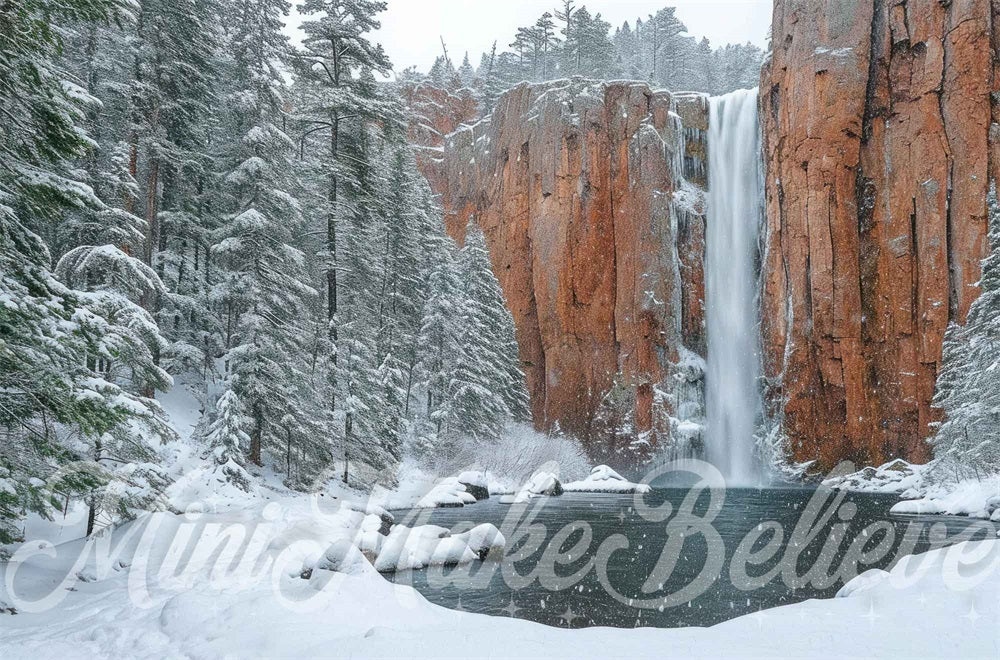 Kate Congelé Chute d'eau Arbres Toile de fond conçue par Mini MakeBelieve - Kate Backdrop FR