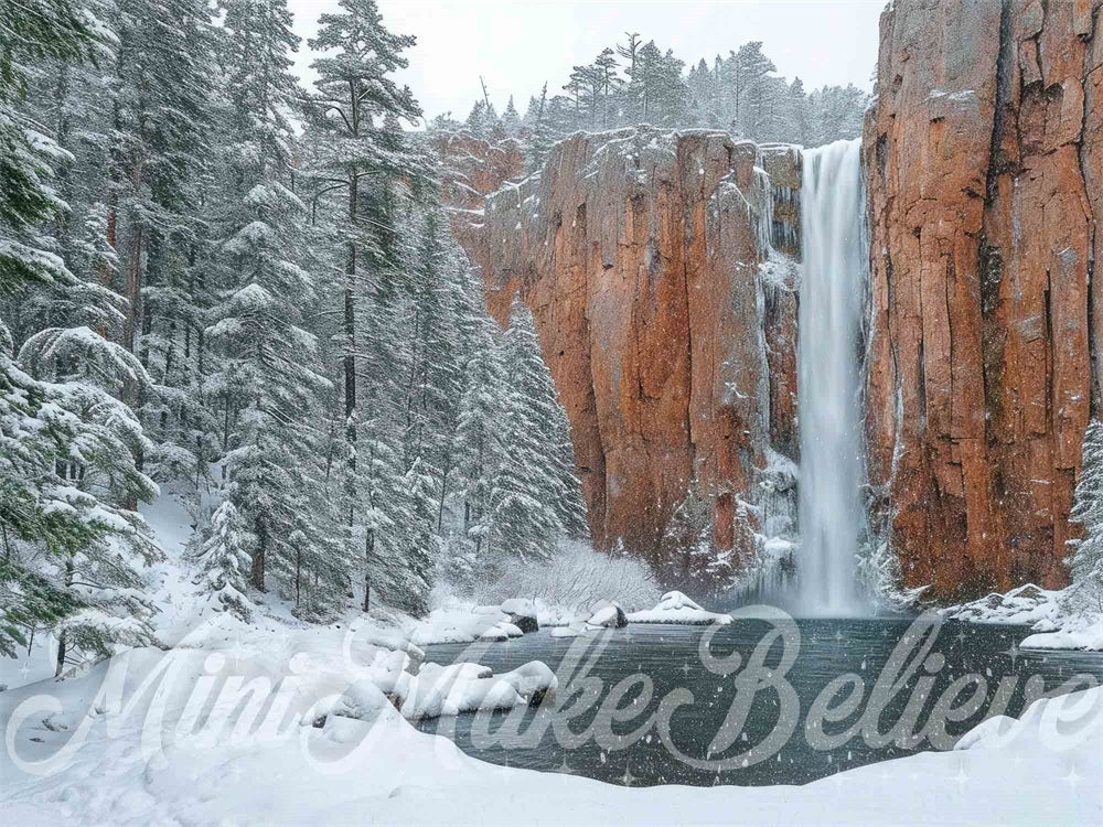 Kate Congelé Chute d'eau Arbres Toile de fond conçue par Mini MakeBelieve - Kate Backdrop FR