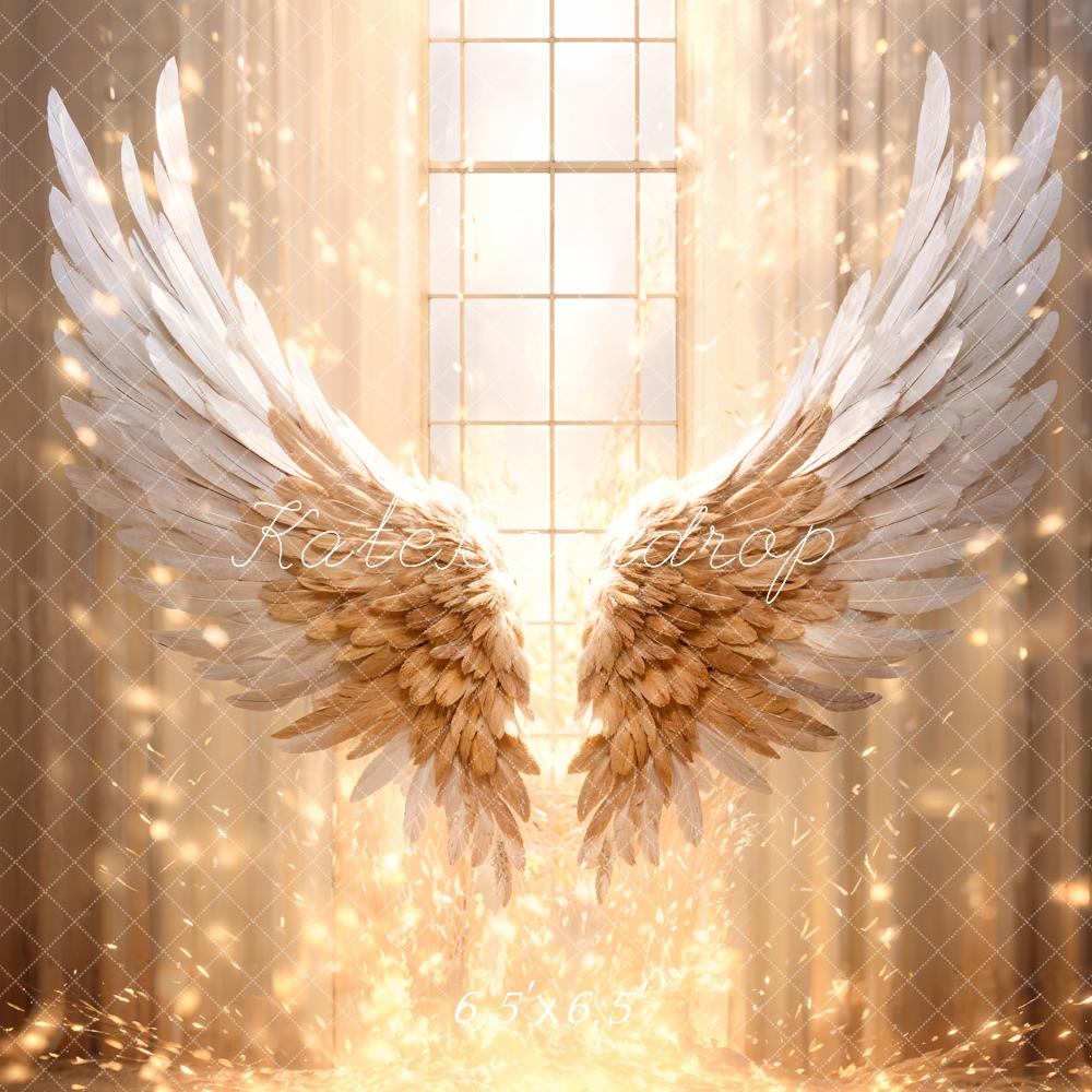 Kate Doré Ailes de plumes Fenêtre Toile de fond conçue par Chain Photographie - Kate Backdrop FR