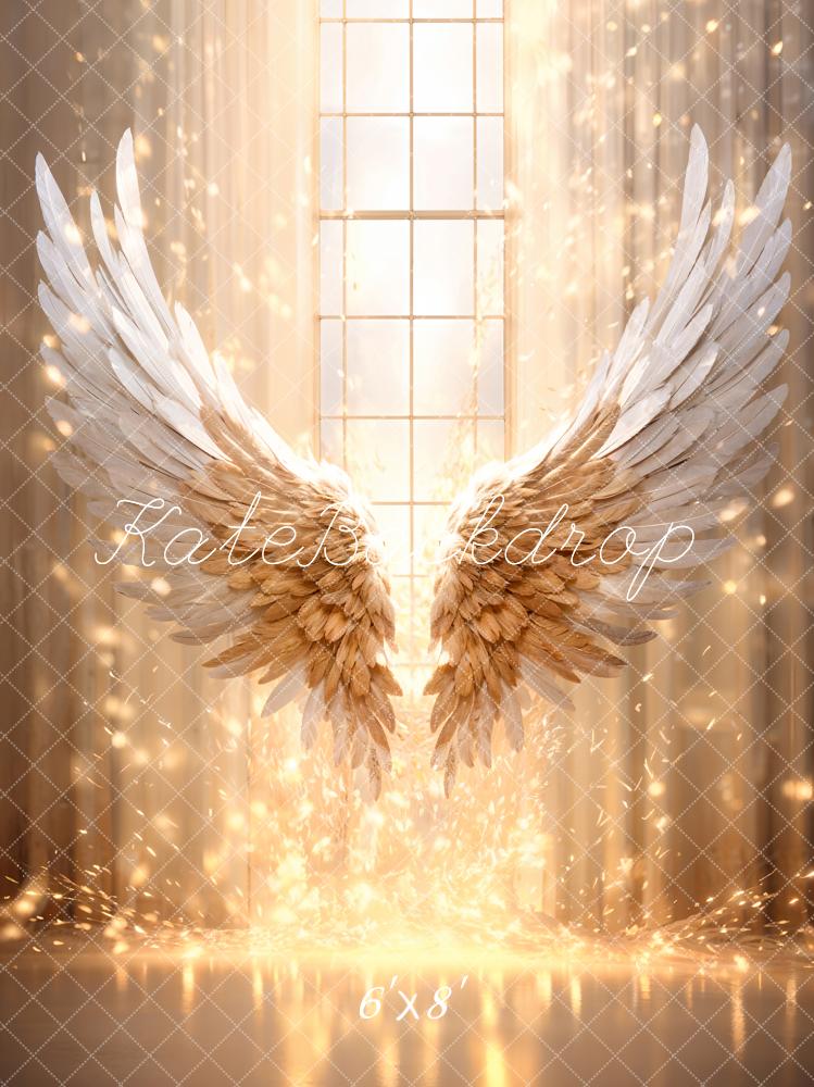 Kate Doré Ailes de plumes Fenêtre Toile de fond conçue par Chain Photographie - Kate Backdrop FR