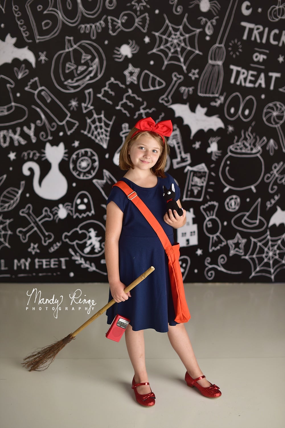 Kate Halloween Griffonnages Noir Toile de fond conçue par Mandy Ringe - Kate Backdrop FR