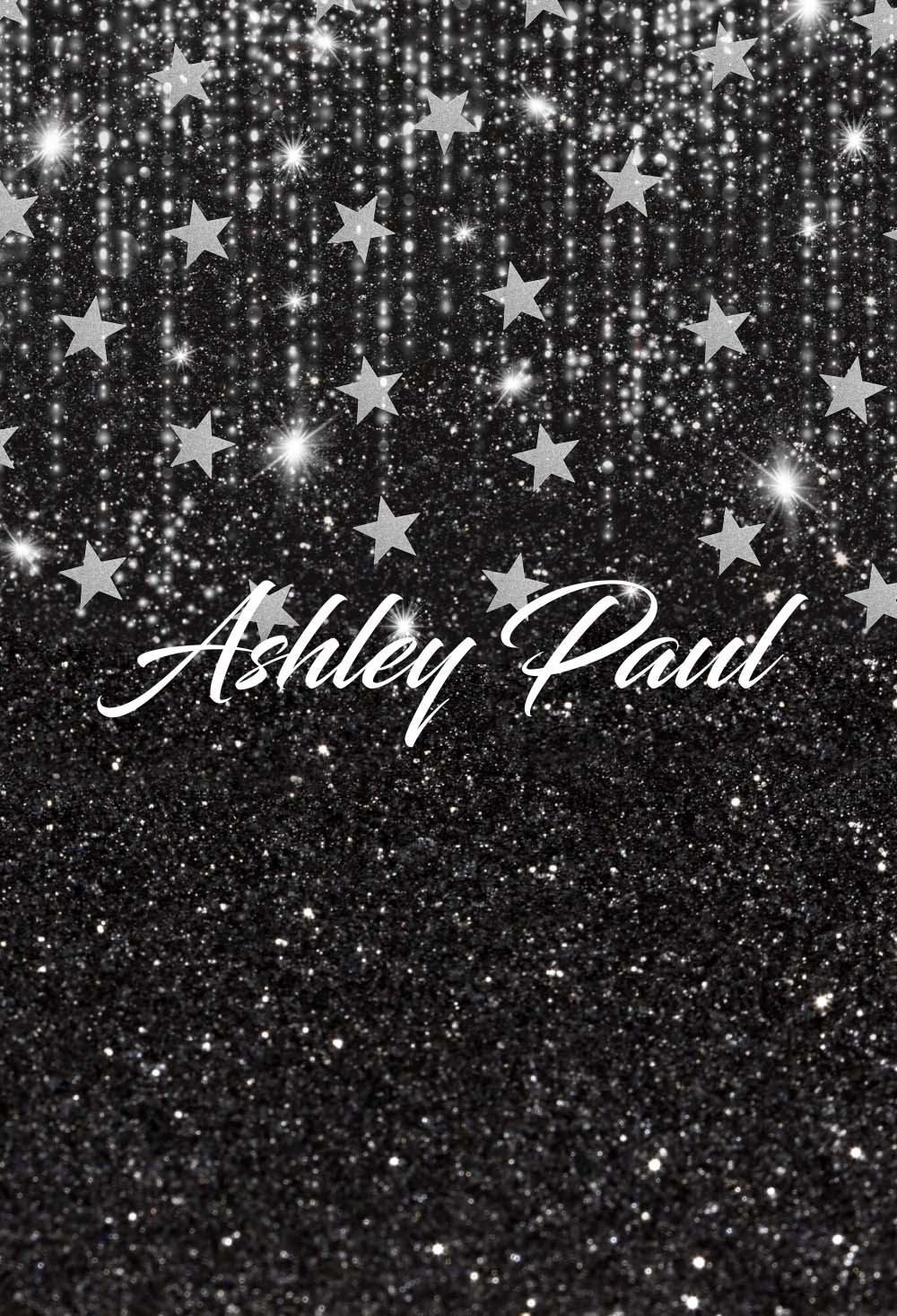 Kate Noir Ciel Étoile Argent Brillant Toile de fond conçue par Ashley Paul - Kate Backdrop FR