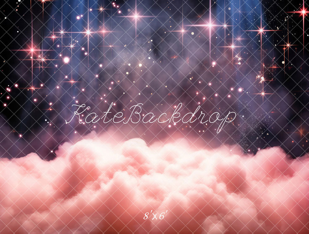 Kate Pêche Rose Nuages Ciel étoilé Toile de fond conçue par Chain Photographie - Kate Backdrop FR