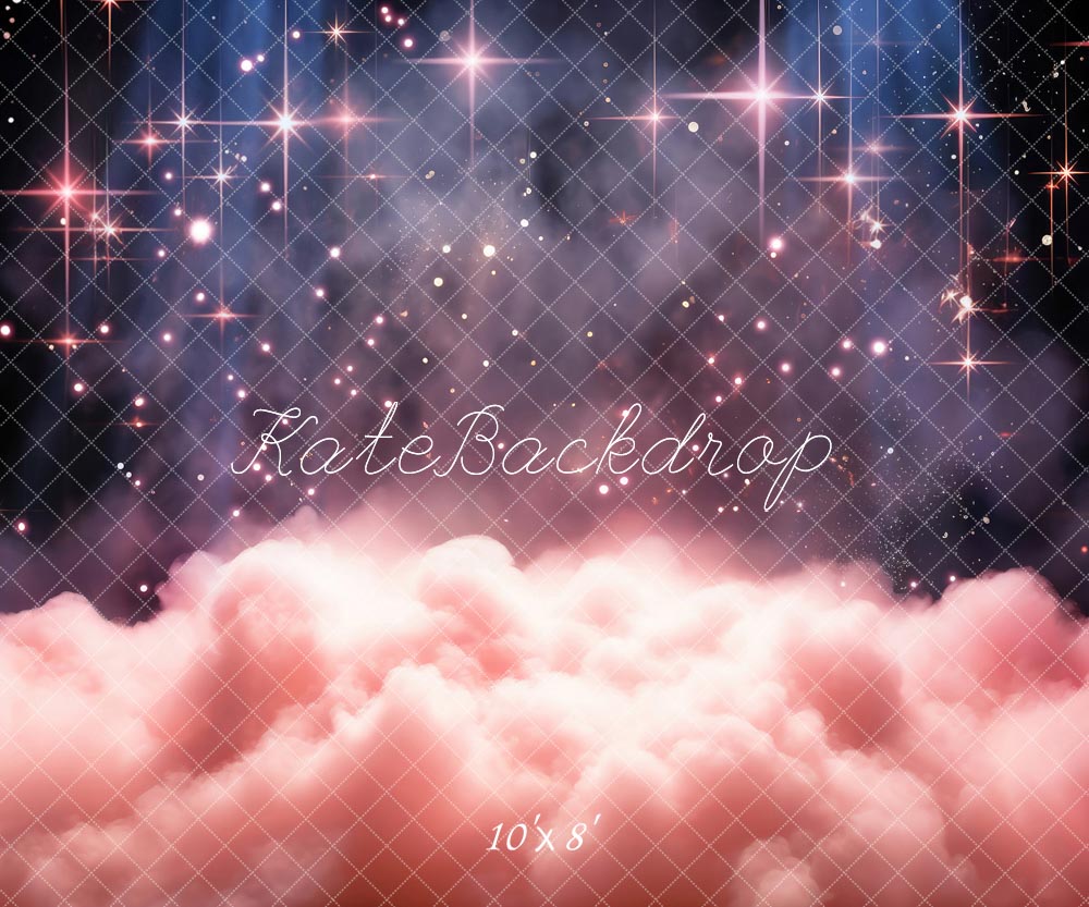 Kate Pêche Rose Nuages Ciel étoilé Toile de fond conçue par Chain Photographie - Kate Backdrop FR