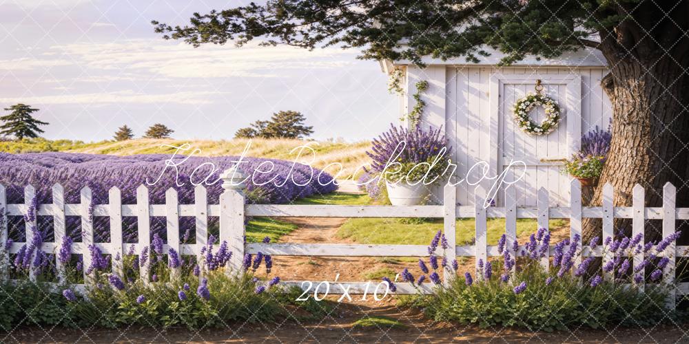 Kate Printemps Lavande Clôture Chemin Toile de fond conçue par Emetselch - Kate Backdrop FR
