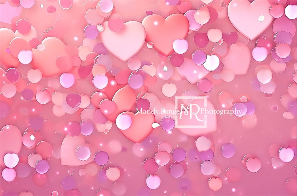 Kate Rose Cœur Paillettes Bokeh Toile de fond conçue par Mandy Ringe - Kate Backdrop FR