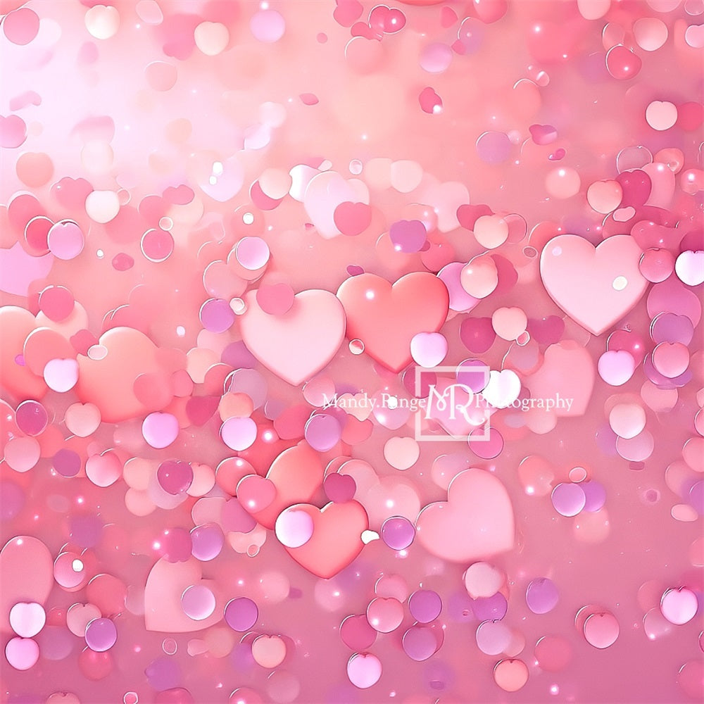 Kate Rose Cœur Paillettes Bokeh Toile de fond conçue par Mandy Ringe - Kate Backdrop FR