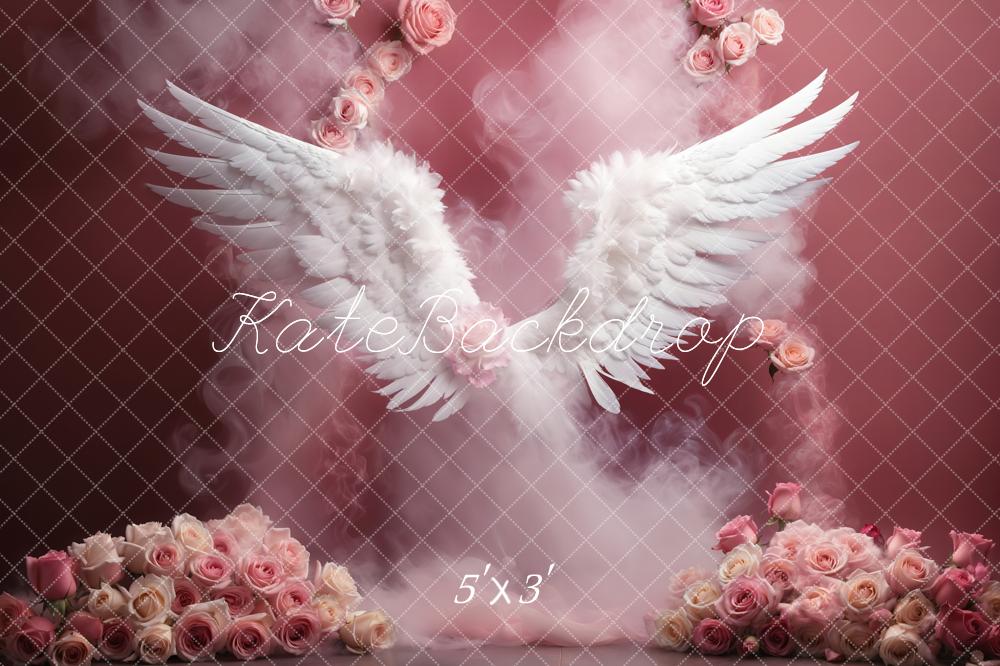 Kate Rose Fleurs Ailes d'anges Toile de fond conçue par Emetselch - Kate Backdrop FR