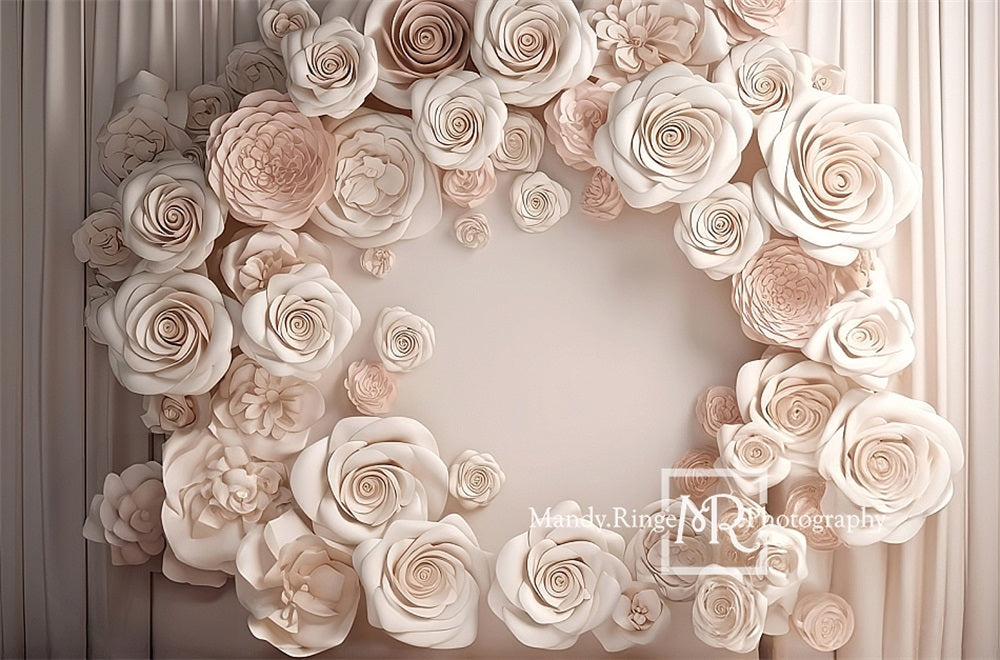 Kate Roses ivoire Affichage mural Toile de fond conçue par Mandy Ringe - Kate Backdrop FR