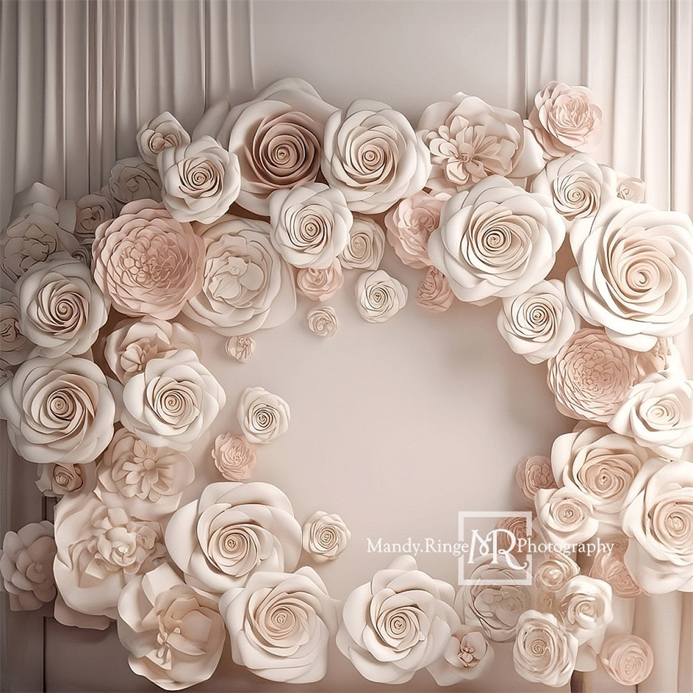 Kate Roses ivoire Affichage mural Toile de fond conçue par Mandy Ringe - Kate Backdrop FR