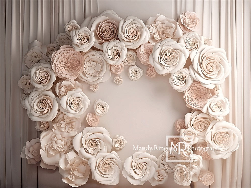 Kate Roses ivoire Affichage mural Toile de fond conçue par Mandy Ringe - Kate Backdrop FR