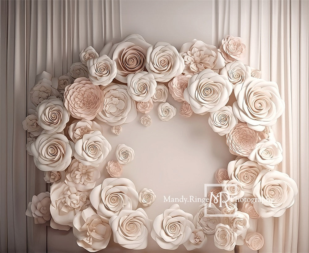 Kate Roses ivoire Affichage mural Toile de fond conçue par Mandy Ringe - Kate Backdrop FR