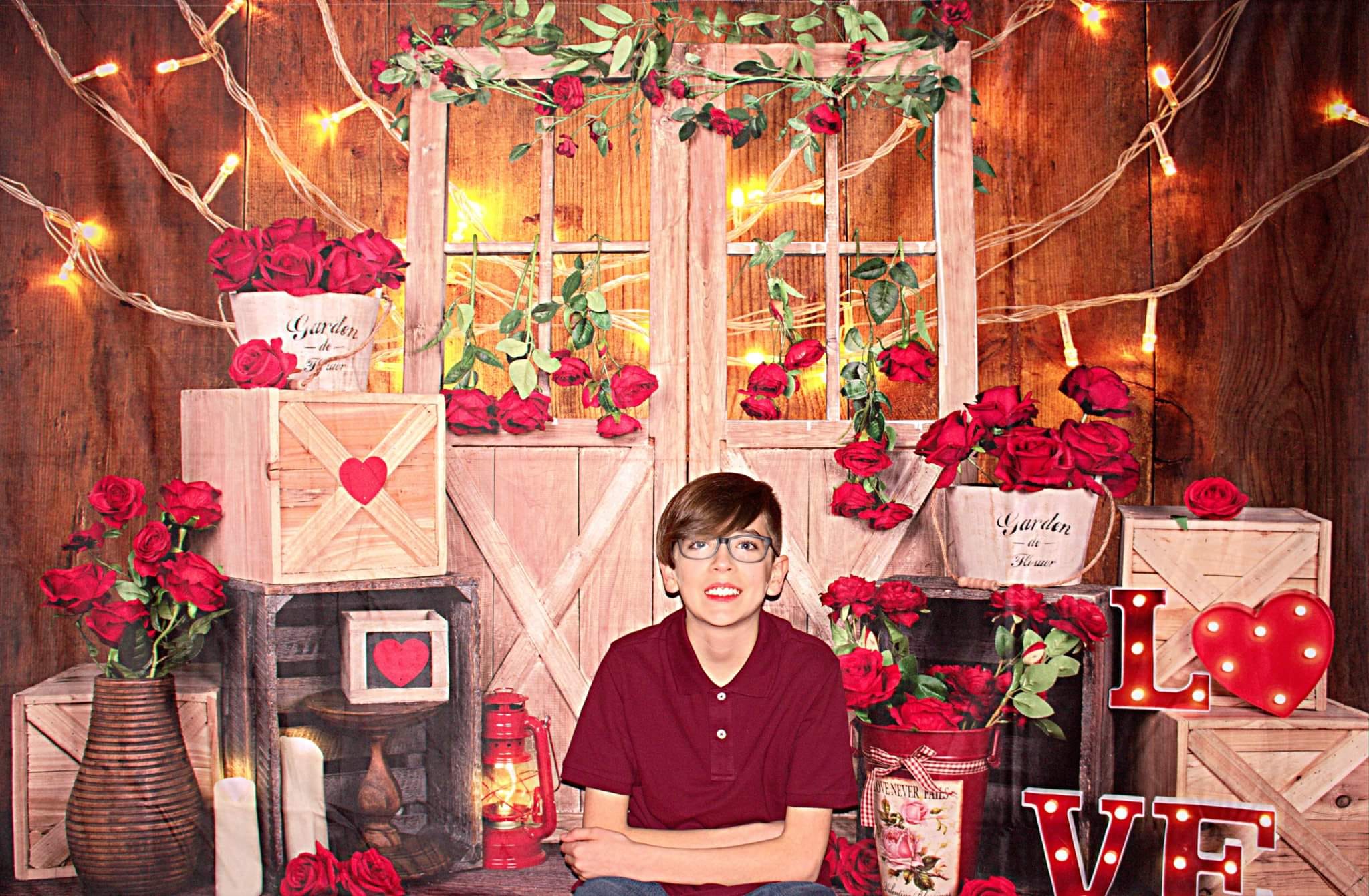 Toile de fond de lumières de roses de la Saint-Valentin Kate Conçu par Emetselch - Kate Backdrop FR