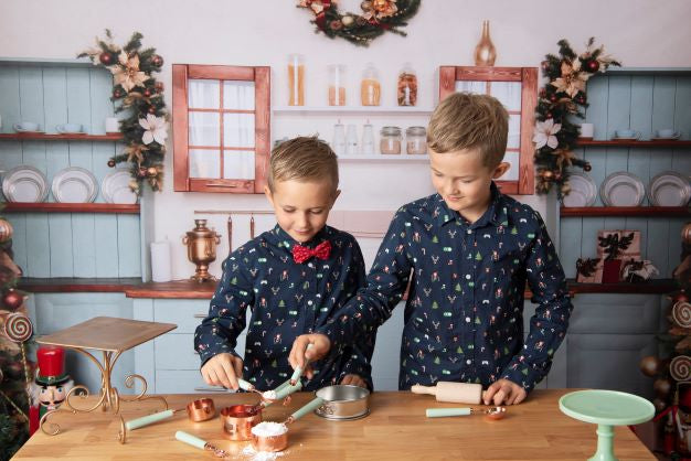 Kate Noël Cuisine Placard Bleu Toile de fond pour la photographie - Kate Backdrop FR