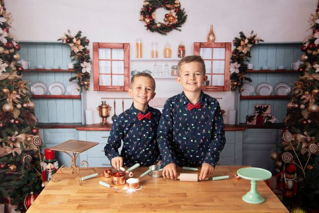 Kate Noël Cuisine Placard Bleu Toile de fond pour la photographie - Kate Backdrop FR