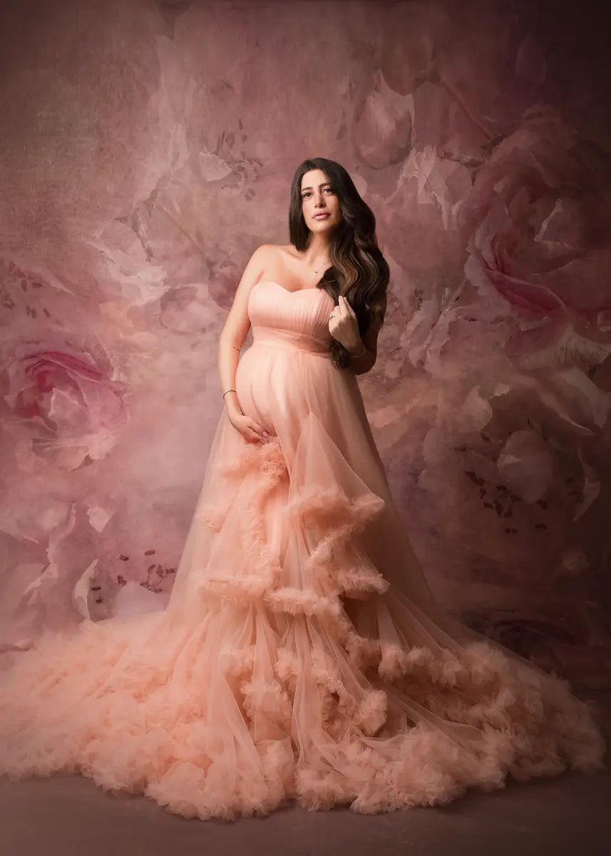 Offres Éclair #1 Kate Sans manches Dos nu Longue Maternité Robe pour Séance Photo - Kate Backdrop FR